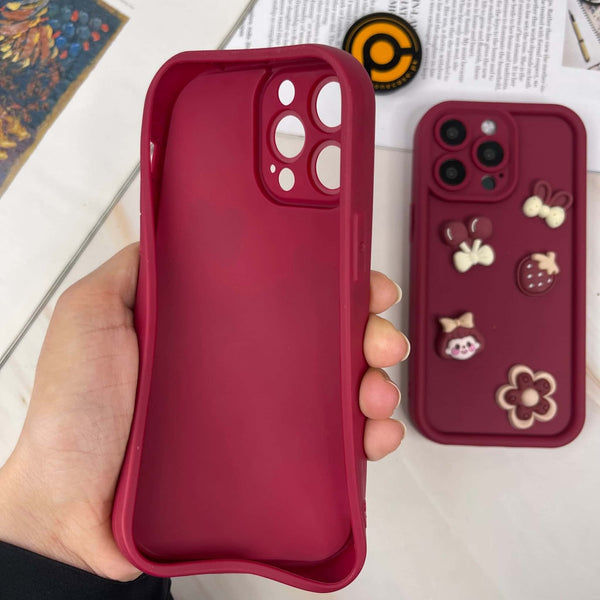 iPhone Cute 3D Cherry Flower Icons Silicon Case