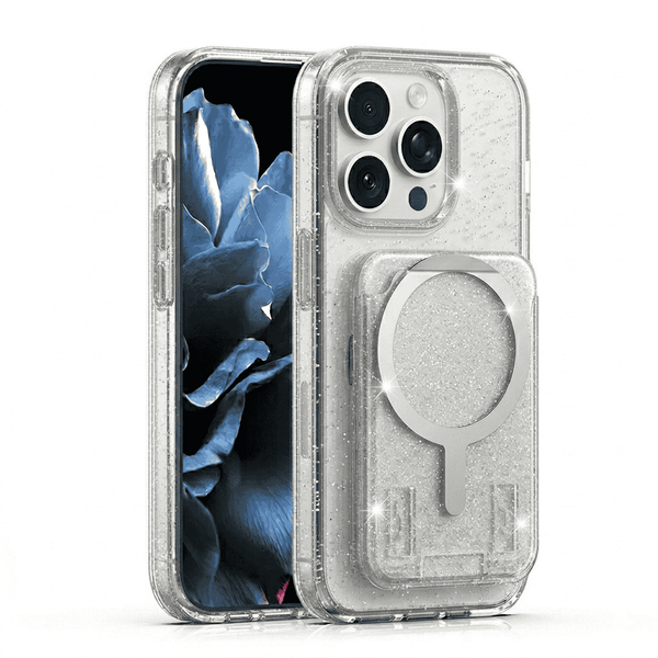 iPhone  2 in 1 Luxury Glitter MagSafe supported Case with Detachable Card Wallet Holder