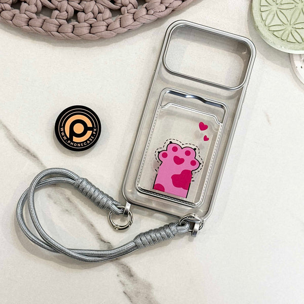 iPhone 1 - Clear Electroplated Card Slot Case with Wrist Strap