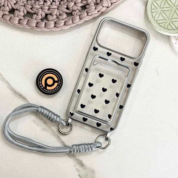 iPhone 1 - Clear Electroplated Card Slot Case with Wrist Strap
