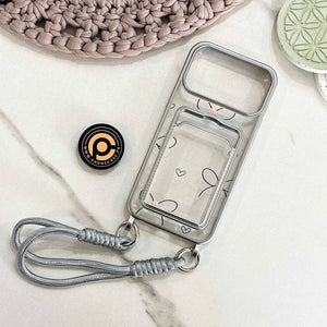 iPhone 1 - Clear Electroplated Card Slot Case with Wrist Strap