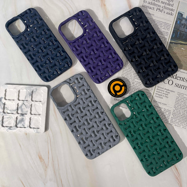 iPhone Cross Cut Pattern Silicon Case