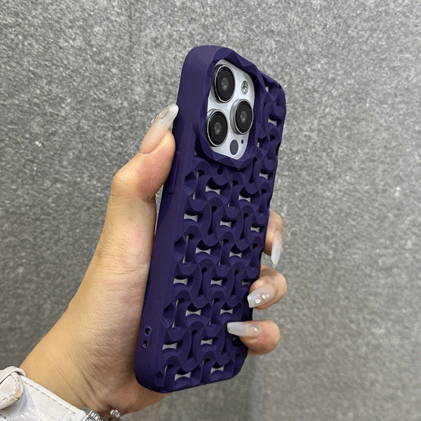 iPhone Cross Cut Pattern Silicon Case
