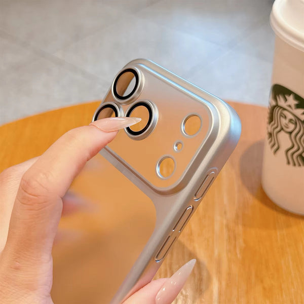 iPhone  - Luxury Electroplated Metal Feel with Built-in Camera Lens Protection Case
