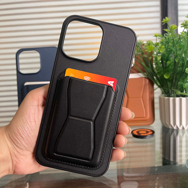 RockGuard Vintage Leather Card Holder iphone  Case with Adjustable Stand