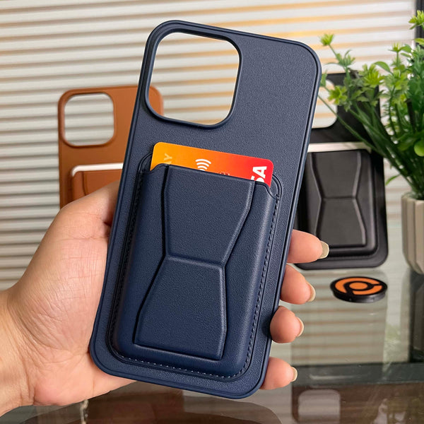 RockGuard Vintage Leather Card Holder iphone  Case with Adjustable Stand