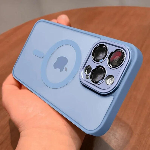 Matte Translucent iPhone Case, Mag Safe Compatible, Lens Protector, Shockproof Cover