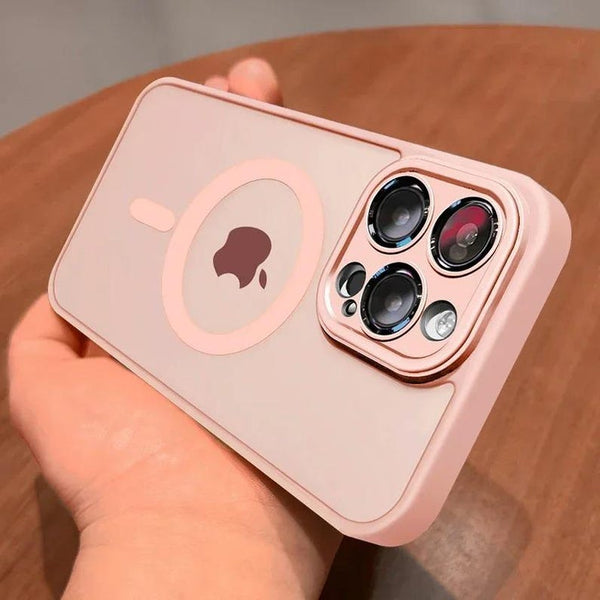 Matte Translucent iPhone Case, Mag Safe Compatible, Lens Protector, Shockproof Cover