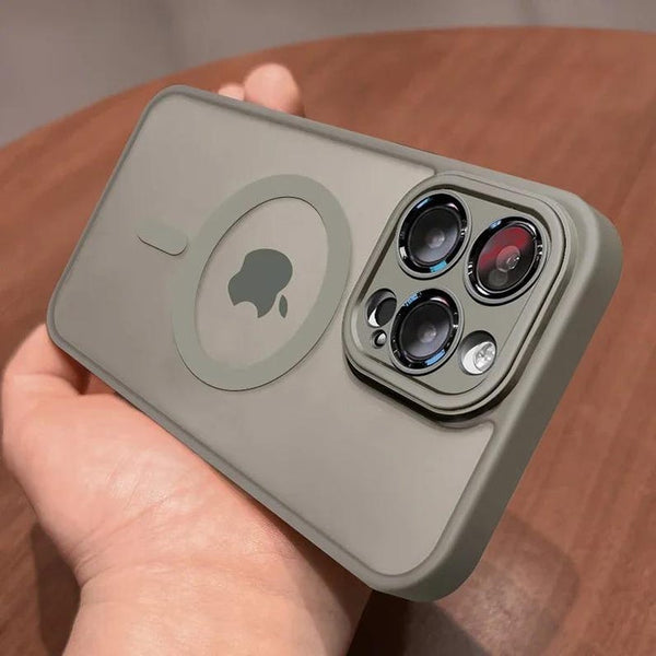 Matte Translucent iPhone Case, Mag Safe Compatible, Lens Protector, Shockproof Cover