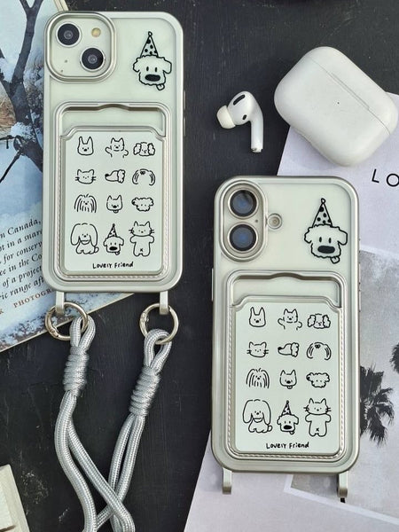 iPhone 1 - Clear Electroplated Card Slot Case with Wrist Strap