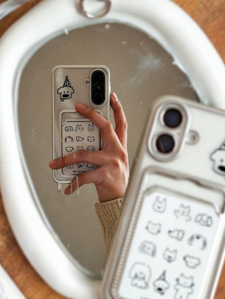 iPhone 1 - Clear Electroplated Card Slot Case with Wrist Strap