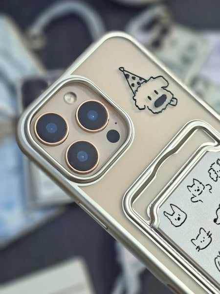 iPhone 1 - Clear Electroplated Card Slot Case with Wrist Strap