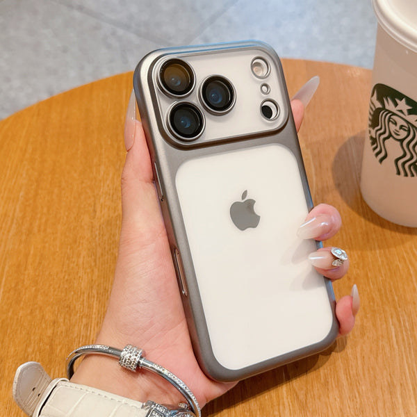 iPhone  - Luxury Electroplated Metal Feel with Built-in Camera Lens Protection Case