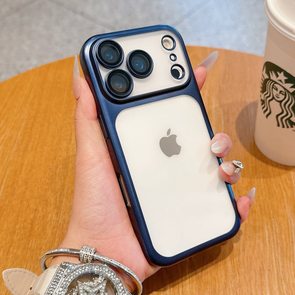 iPhone  - Luxury Electroplated Metal Feel with Built-in Camera Lens Protection Case
