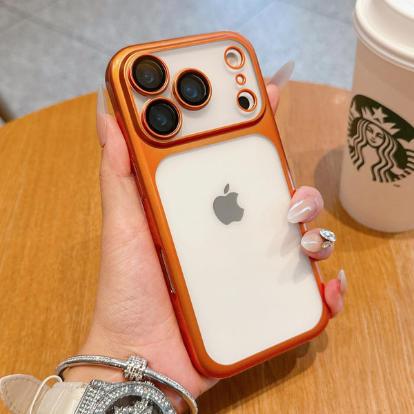iPhone  - Luxury Electroplated Metal Feel with Built-in Camera Lens Protection Case
