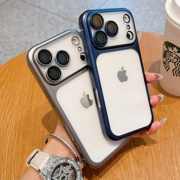 iPhone  - Luxury Electroplated Metal Feel with Built-in Camera Lens Protection Case