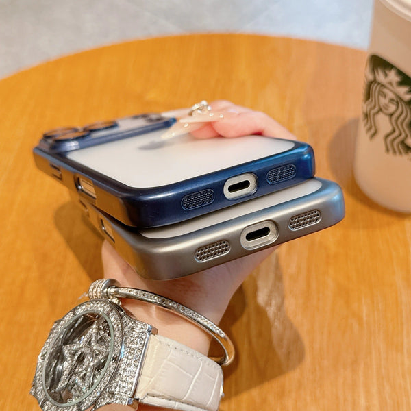 iPhone - Luxury Electroplated Metal Feel with Built-in Camera Lens Protection Case